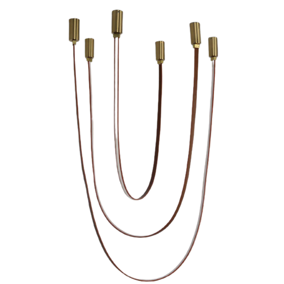 Modern Metal Leather LED Brown Chandelier