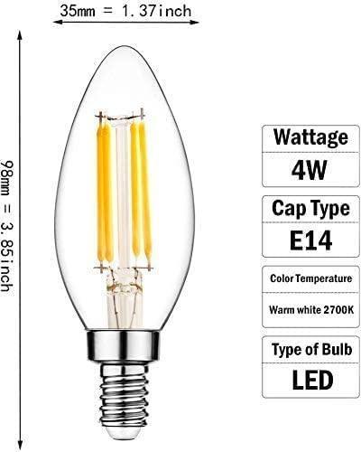 4W C35 E14 CLEAR Bulb by The Light Library