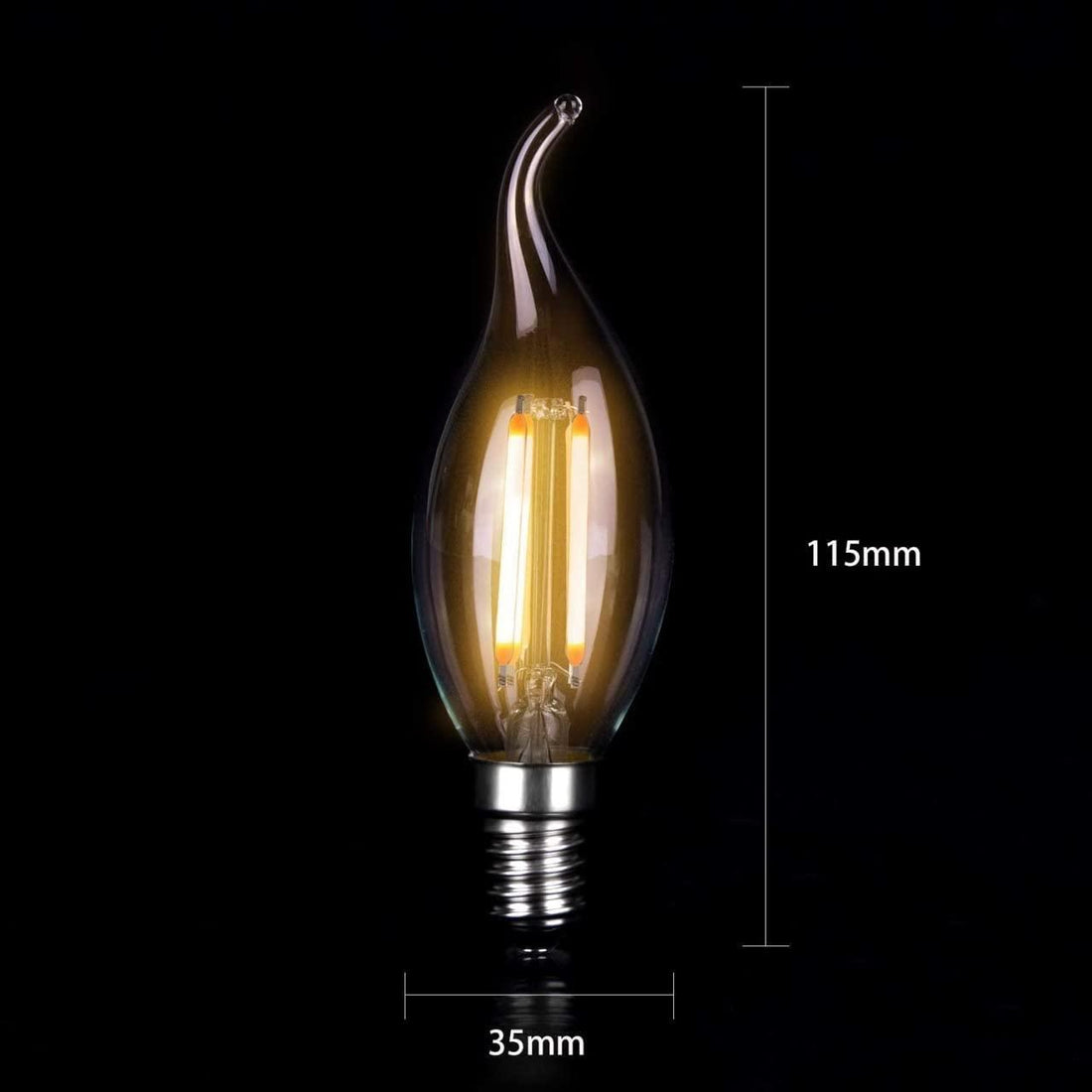 4W C35 E14 TAIL CLEAR Bulb by The Light Library