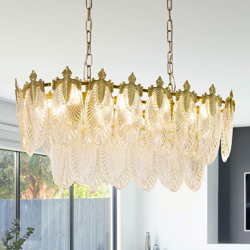 Crystal Leaflet Linear Chandelier