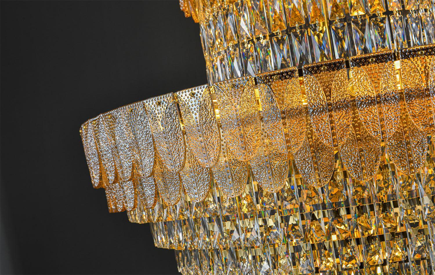 Contemporary Crystal Double Height Chandelier by The Light Library