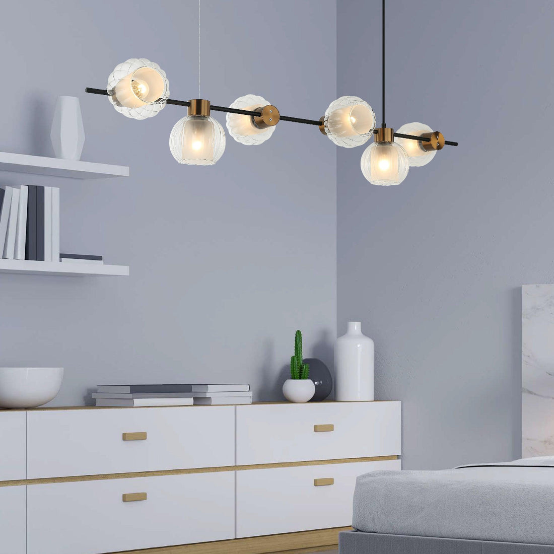 Elegant Glint Linear Pendant Light by The Light Library