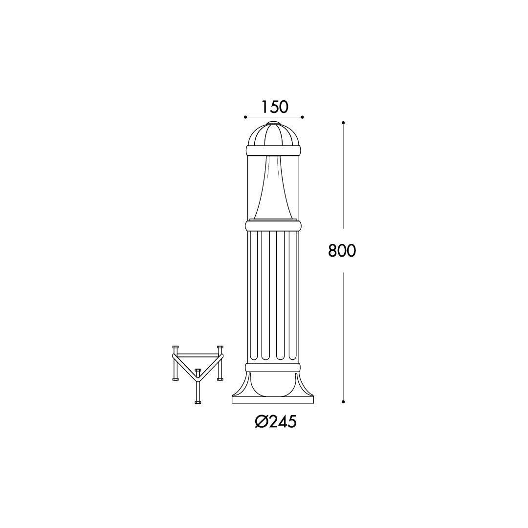 Fumagalli Sauro 800mm Bollard by The Light Library