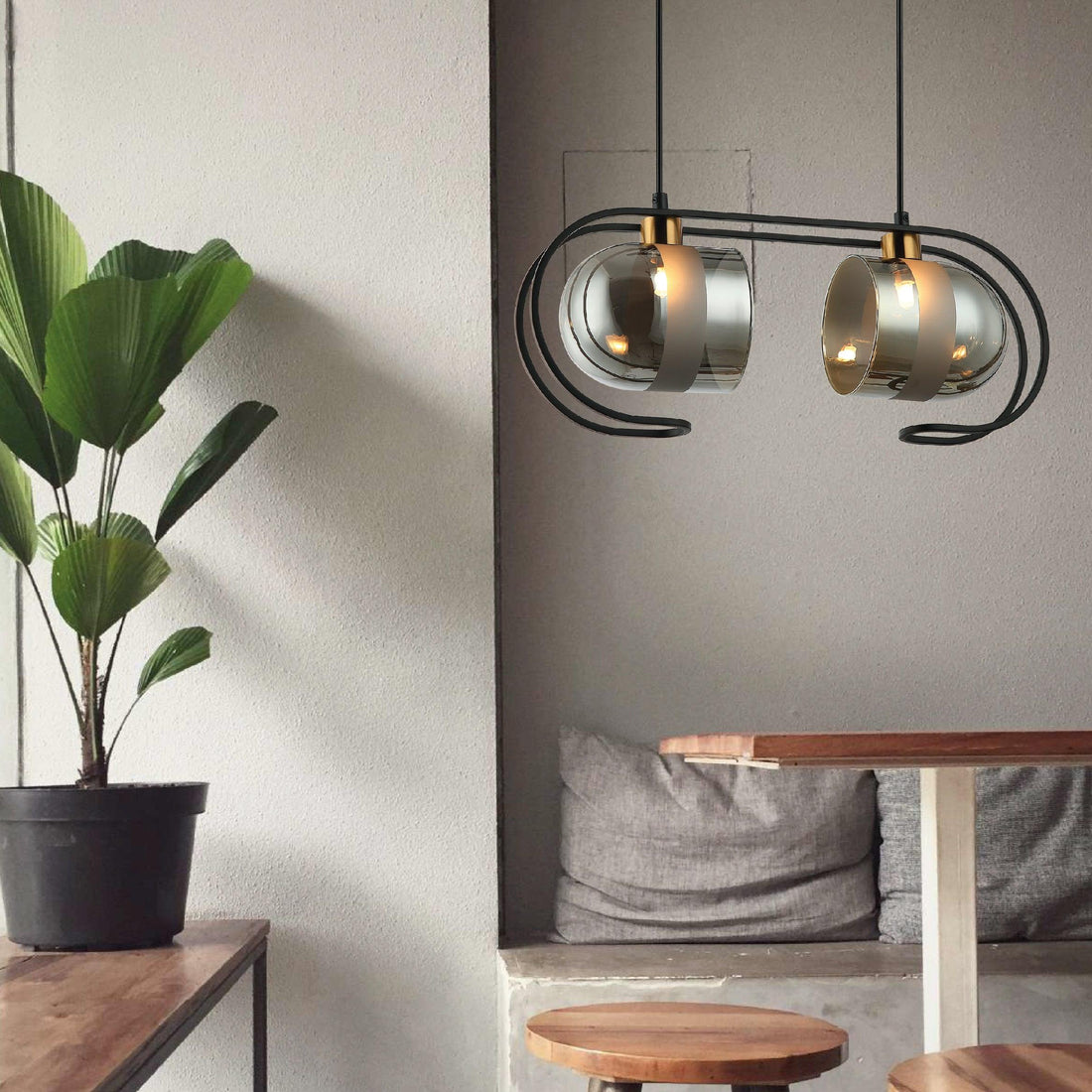 Smokey TwinGlow Pendant Light by The Light Library
