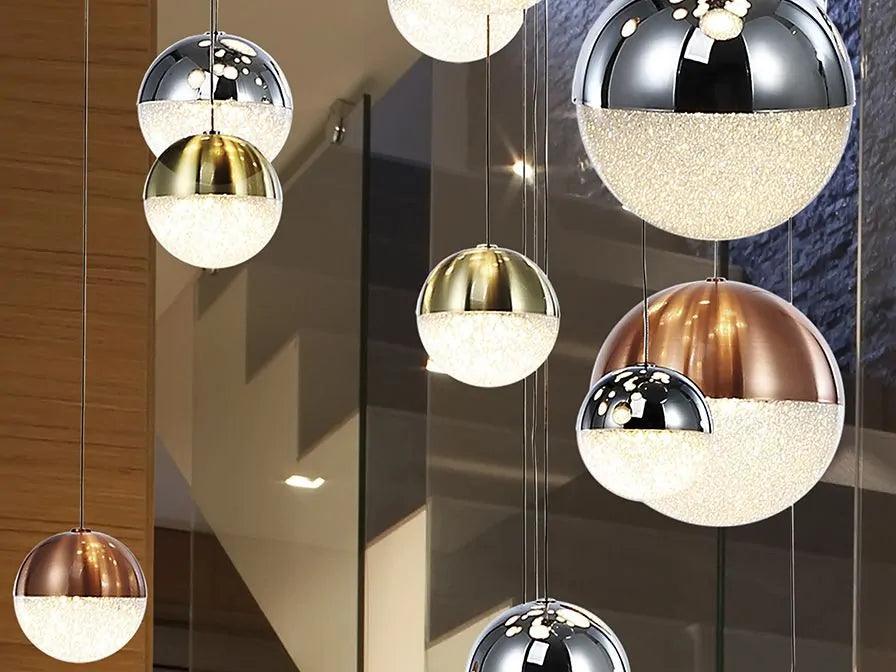 Sphere Ball Double Height Chandelier by The Light Library